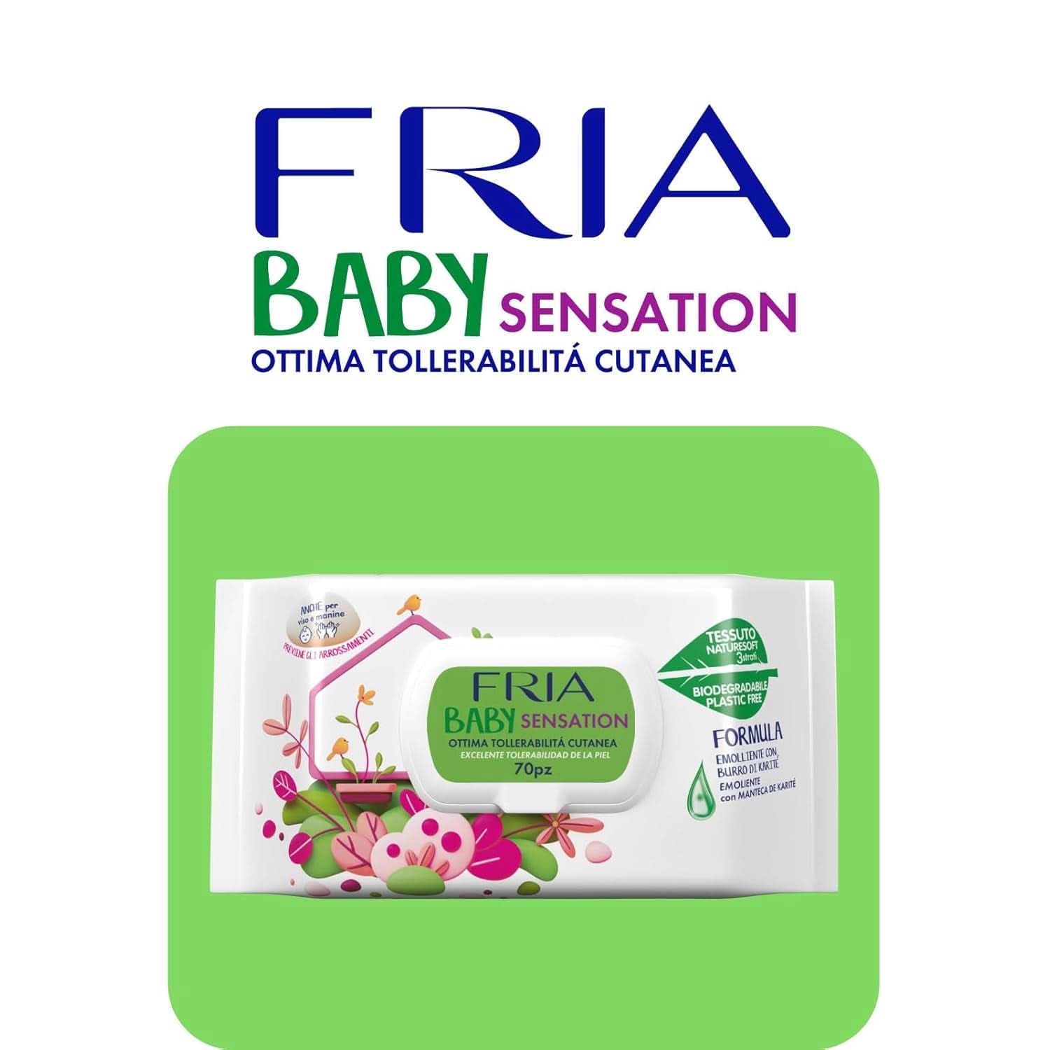 Baby Sensatios cu capac, 72 servetele Servetele Umede Bebelusi Naty Shop