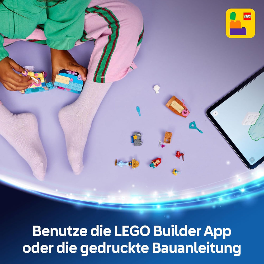 LEGO ǀ Disney Princess Arielles Magisches Mini-Schloss - Spielzeug Schloss aus Die kleine Meerjungfrau mit Einer Mikro Puppe, Tierfiguren Sebastian & Fabius - Geschenk für Mädchen ab 5 Jahren - 43285