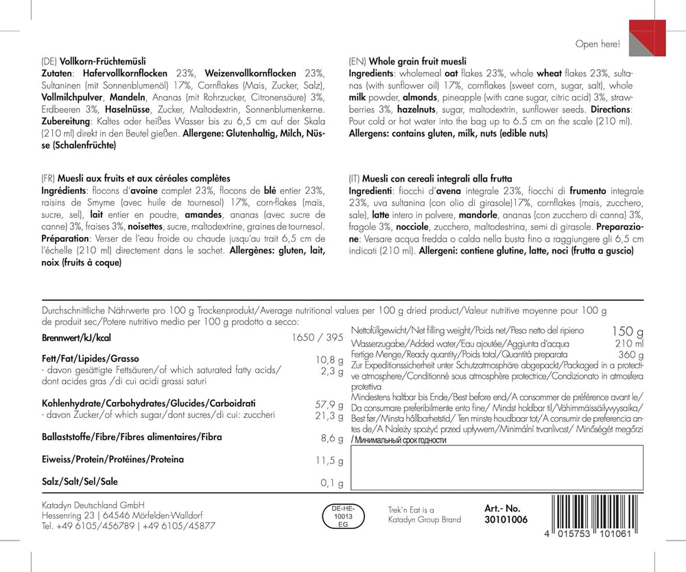 Muesli cu fructe integrale Trek'n Eat