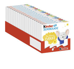 Kinder Chocolate (20 x 50g) – Cadou de Ziua Îndrăgostiților pentru el și ea, dulciuri pentru Carnaval și Mardi Gras – Batoane de ciocolată din ciocolată cu lapte umplută – 20 de pachete a câte 4 batoane individuale fiecare