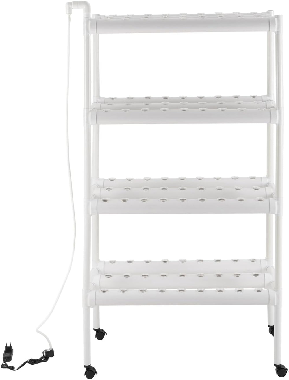 Kit de cultivare hidroponică cu 108 locuri de plantare, 4 niveluri cu pompă de apă. Sistem de cultivare hidroponică fabricat din țevi din PVC-U de calitate alimentară pentru acasă, balcon, grădină și legume de pe balcon.