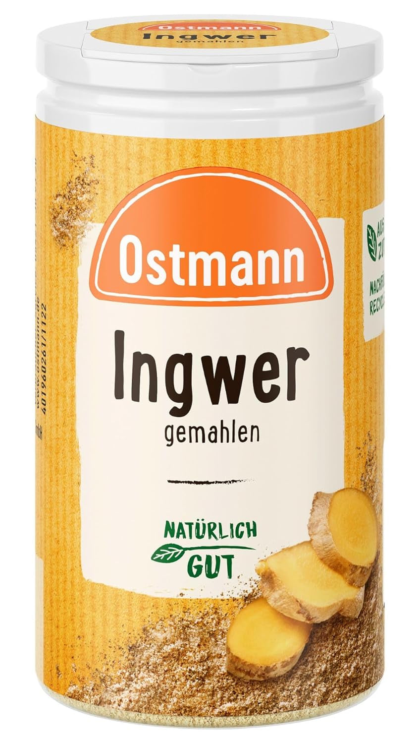 Ostmann Gewürze - Ingwer gemahlen | Nachfüllbare & recyclebare Verpackung | 30 g in der Streudose
