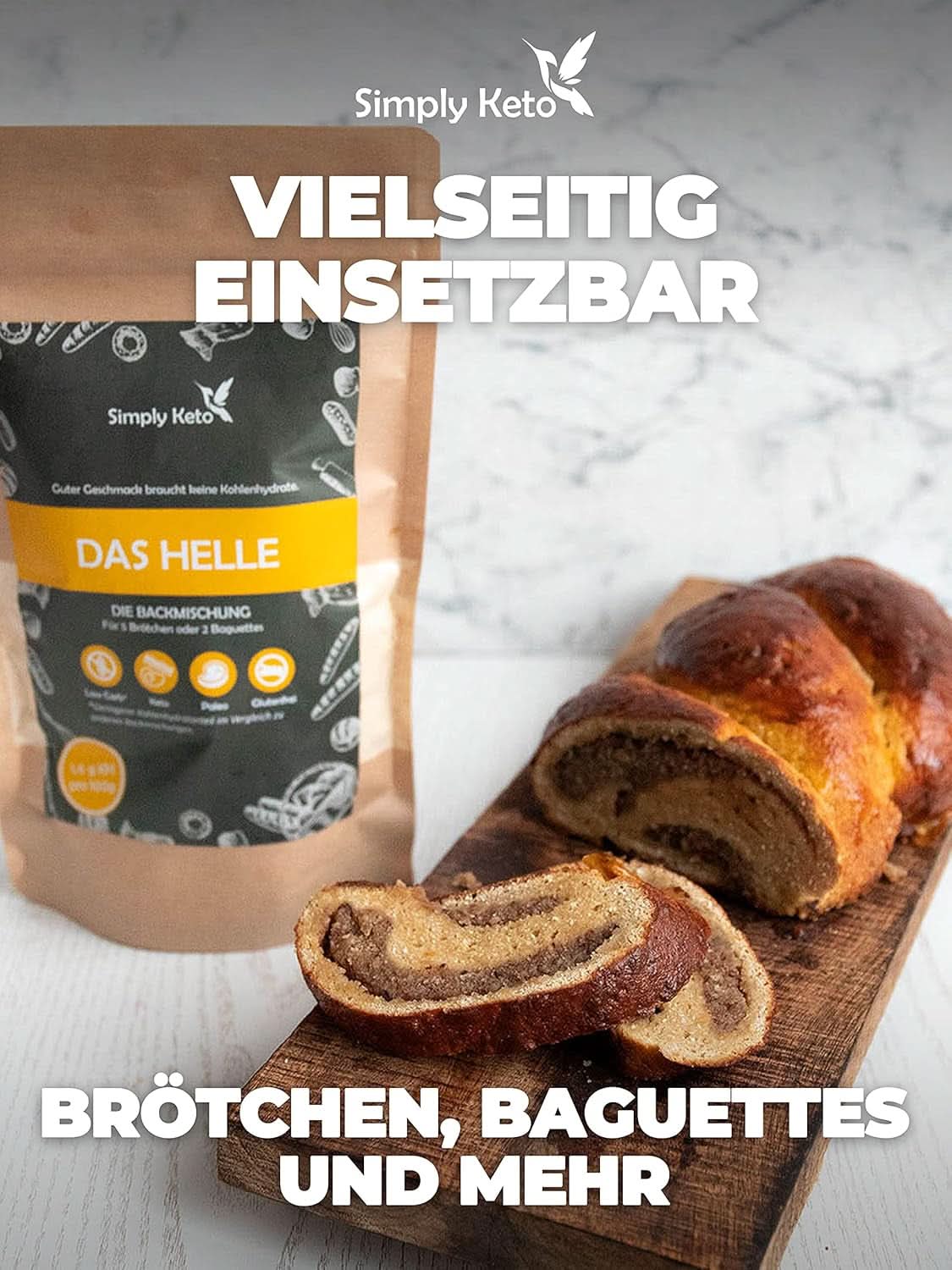 Simply Keto The Light Lower Carb* Bread, Mix pentru pâine fără gluten, 260 grame Bucatarie Naty Shop