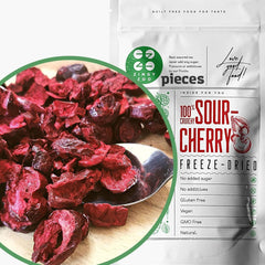 Cireșe amare liofilizate | 100% naturale bucăți de fructe liofilizate Fructe uscate | Cireșe amare uscate | Cireșe amare liofilizate | ZingyZoo Produse deshidratate Naty Shop 100G