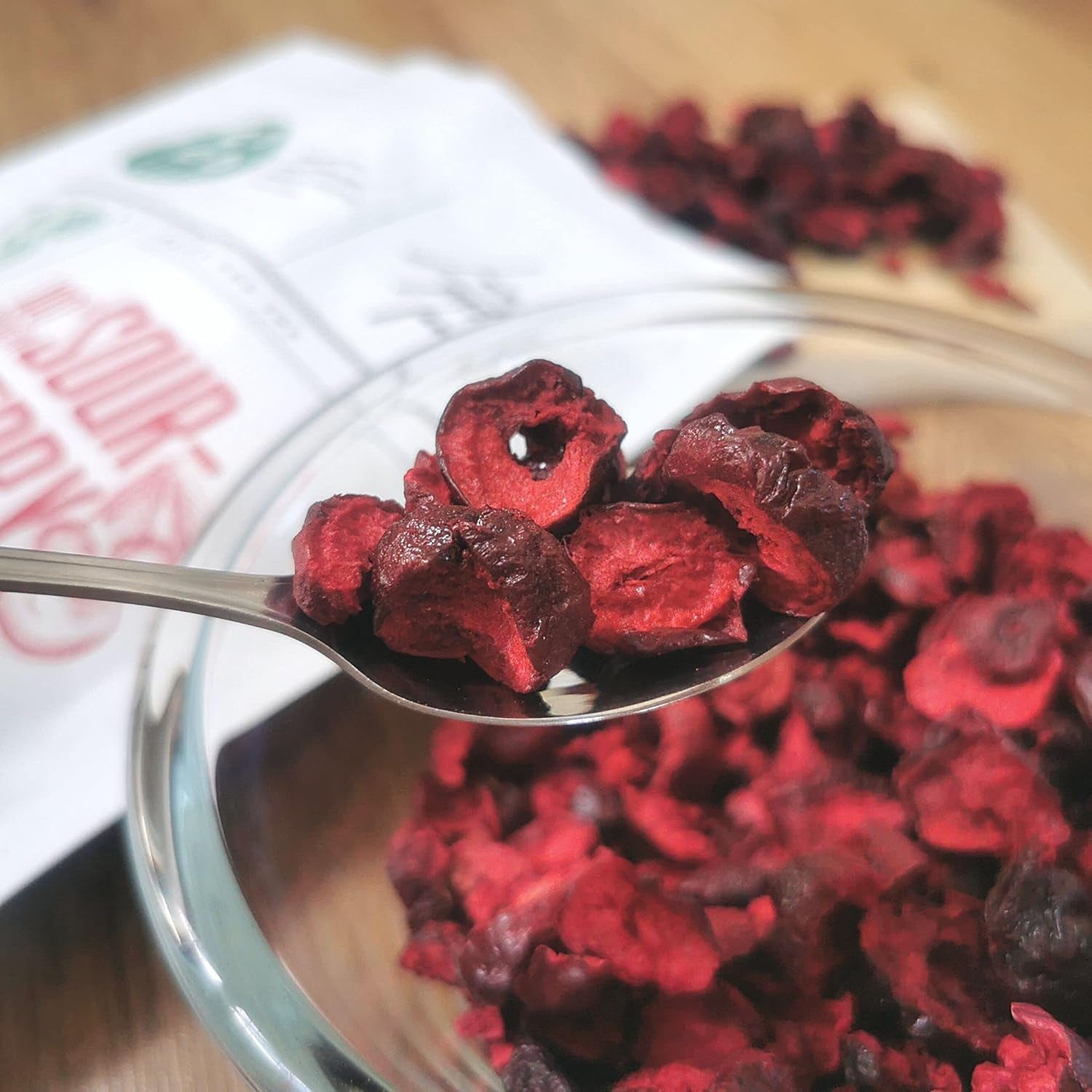 Cireșe amare liofilizate | 100% naturale bucăți de fructe liofilizate Fructe uscate | Cireșe amare uscate | Cireșe amare liofilizate | ZingyZoo Produse deshidratate Naty Shop