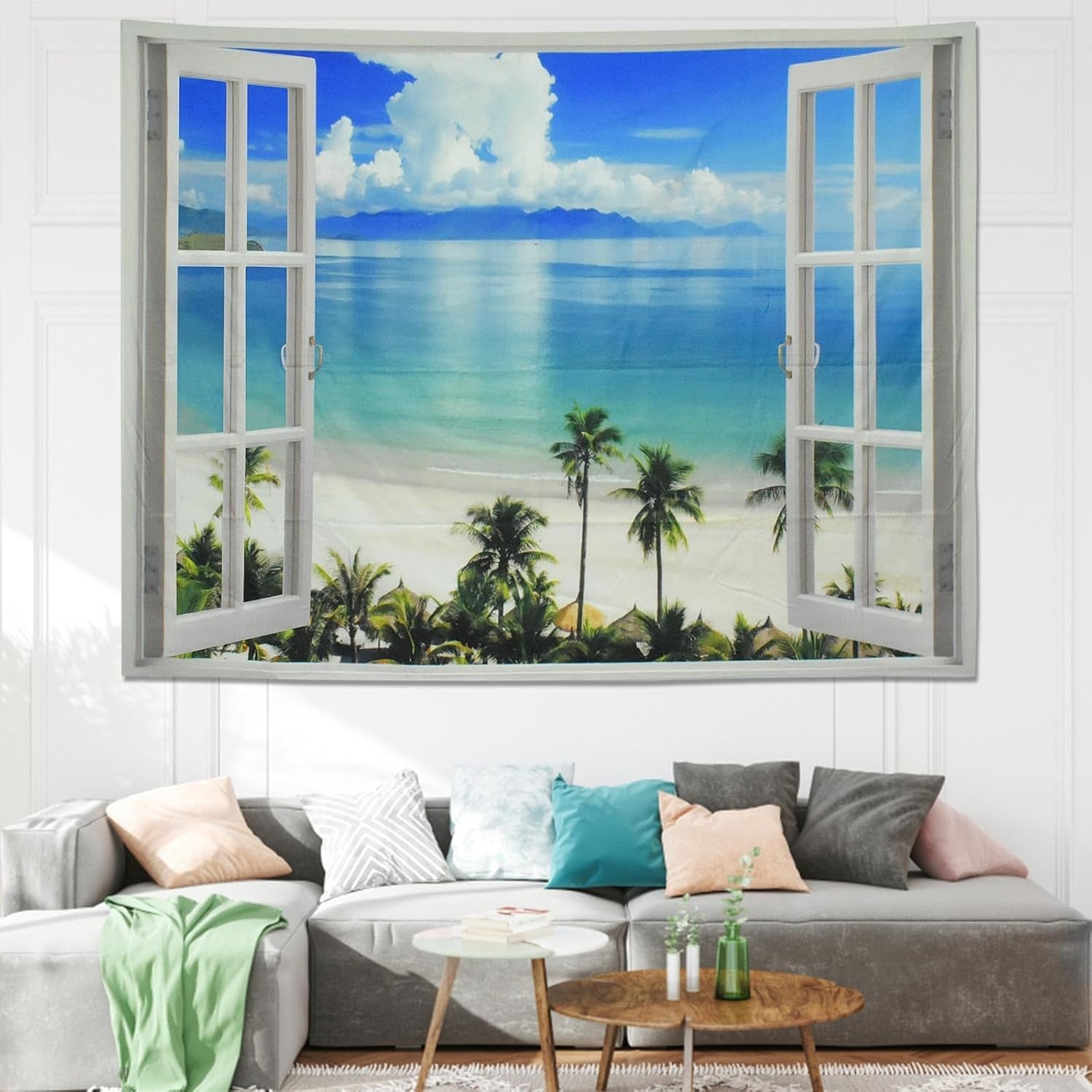 Covor tapiserie fereastra estetic poliester mare plaja Casa - Accesorii si Decoratiuni Naty Shop