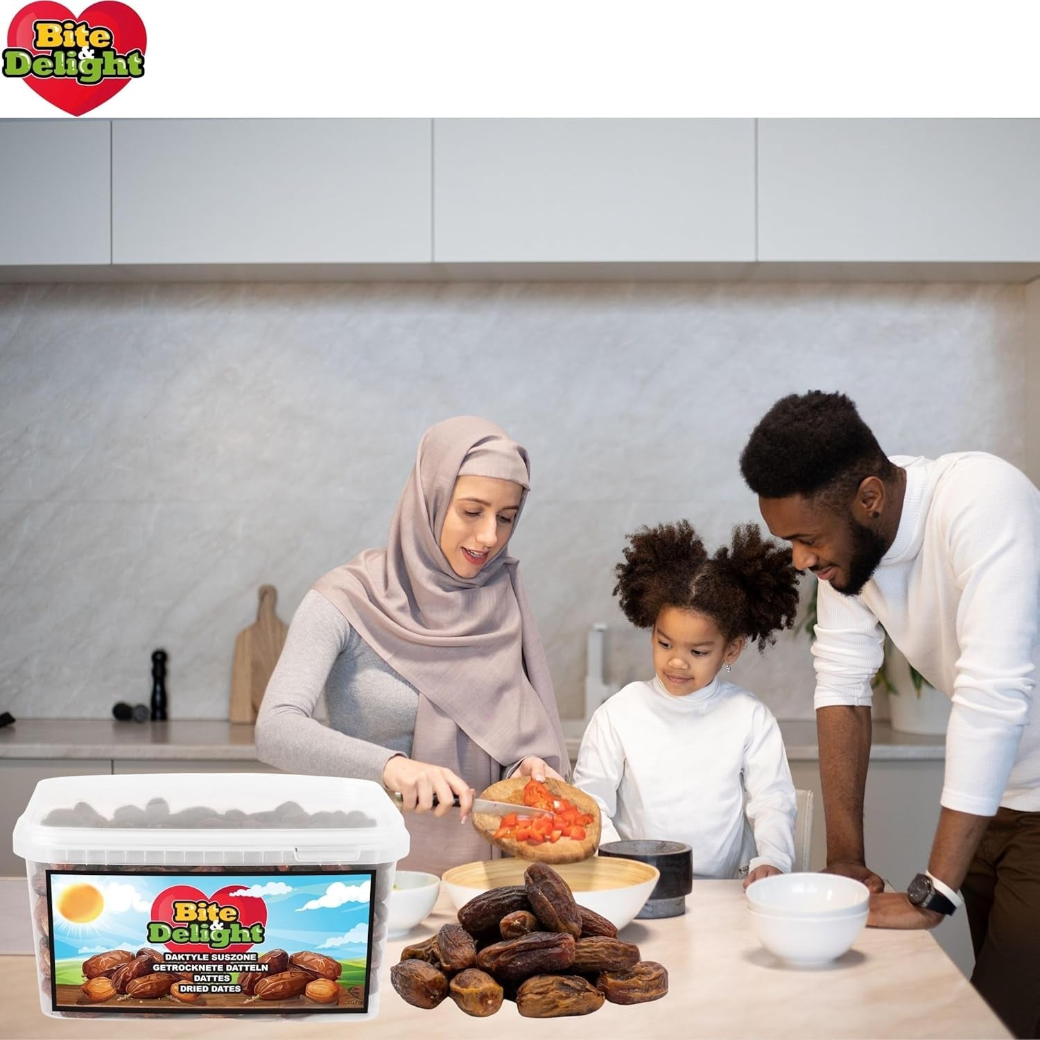 Curmale uscate Bite & Delight - Întregi, uscate și naturale - Dulci aromate - Delicioase și suculente - Gustare de fructe gata de consum - Vegană - Fără zahăr adăugat - 1250g Produse deshidratate Naty Shop