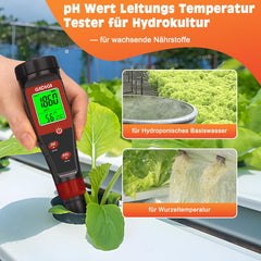 pH-metru pentru apă hidroponică, tester digital de pH pentru apă, tester TDS, test EC PPM pentru nutrienți ai plantelor, conductivitate 4 în 1, stilou pH pentru apă potabilă, DWC, plante de apartament