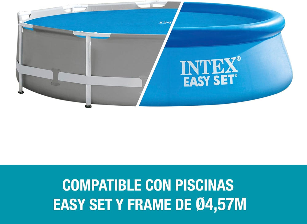 Prelată solară pentru piscină Intex - Prelată solară - Ø 457 cm - Pentru piscine cu montare ușoară și cadru, Albastră