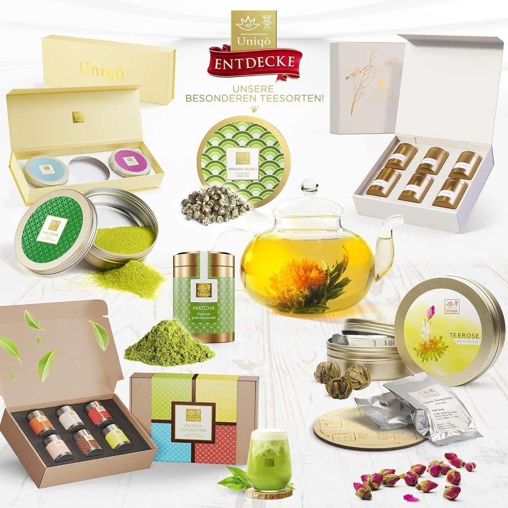 Set cadou cu flori de ceai cu 6 trandafiri de ceai, set de ceai cadou pentru femei | Idei originale de cadouri pentru Crăciun, ziua de naștere sau orice ocazie