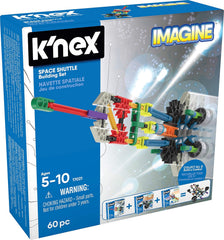 K'Nex Phantasie-Space Shuttle Spielzeug-Baukasten, Basic Fun, 17021, 60 Teile, pädagogisches Weltraum-Spielzeug für Kinder, geeignet für Jungen und Mädchen im Alter von 5-10 Jahren