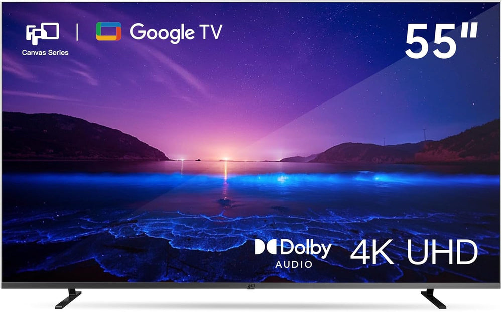 Google TV 4K UHD 139,7 cm (55 inch) cu Google Play și Google Cast integrate, HDR 10, Dolby Vision, Dolby Atmos, Memc, control vocal, negru, 4K, 139,7 cm (55 inch)