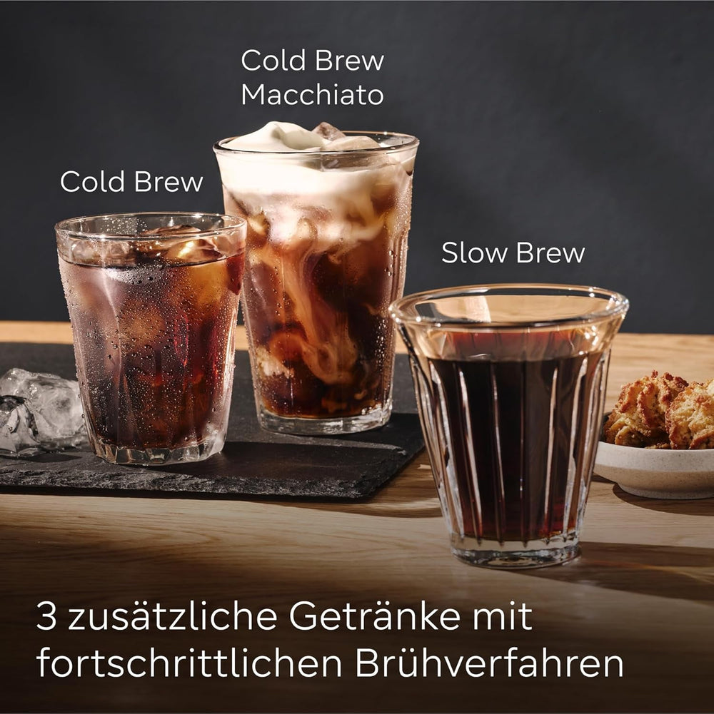 Espressor automat integral Siemens EQ700, ecran TFT color mare, 36 de băuturi calde și reci, cold brew, funcție 2 căni, control prin aplicație, sistem automat de curățare, oțel inoxidabil negru, TQ717D03