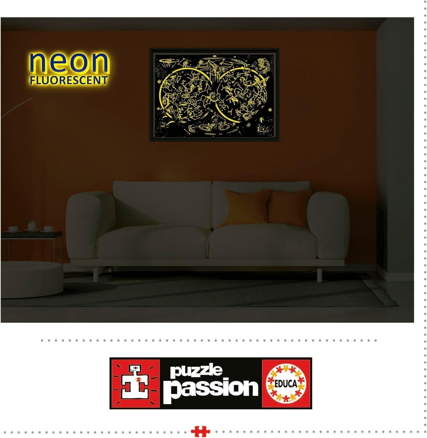 Educa - Puzzle 1000 piese pentru adulti | Imagini cu stele, puzzle 1000 piese pentru adulti si copii de la 14 ani, fluorescent, luminos in intuneric (19561) Puzzle Naty Shop