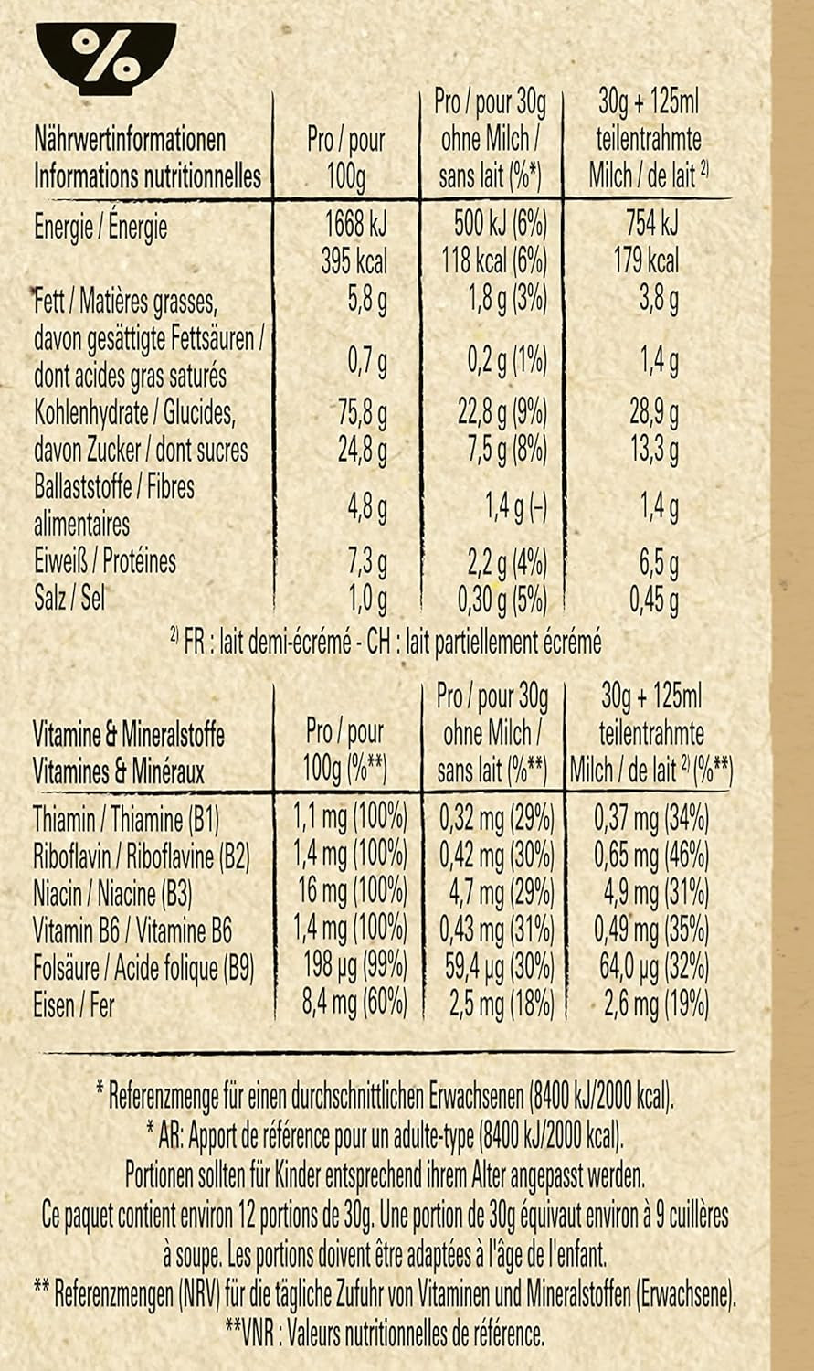 Cereale de mic dejun Churros cu 42% conținut de cereale integrale, pachet de 3 (1x360g)