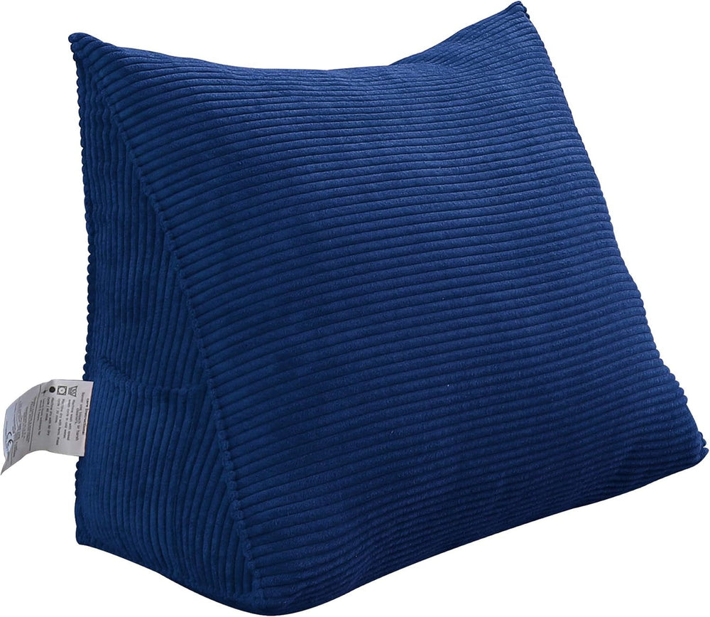 Pernă Johnear cu pană, pernă de citit pentru pat și canapea, pernă pentru spătar, pernă pentru tăblie, pernă lombară triunghiulară mare (gri, 45 cm)