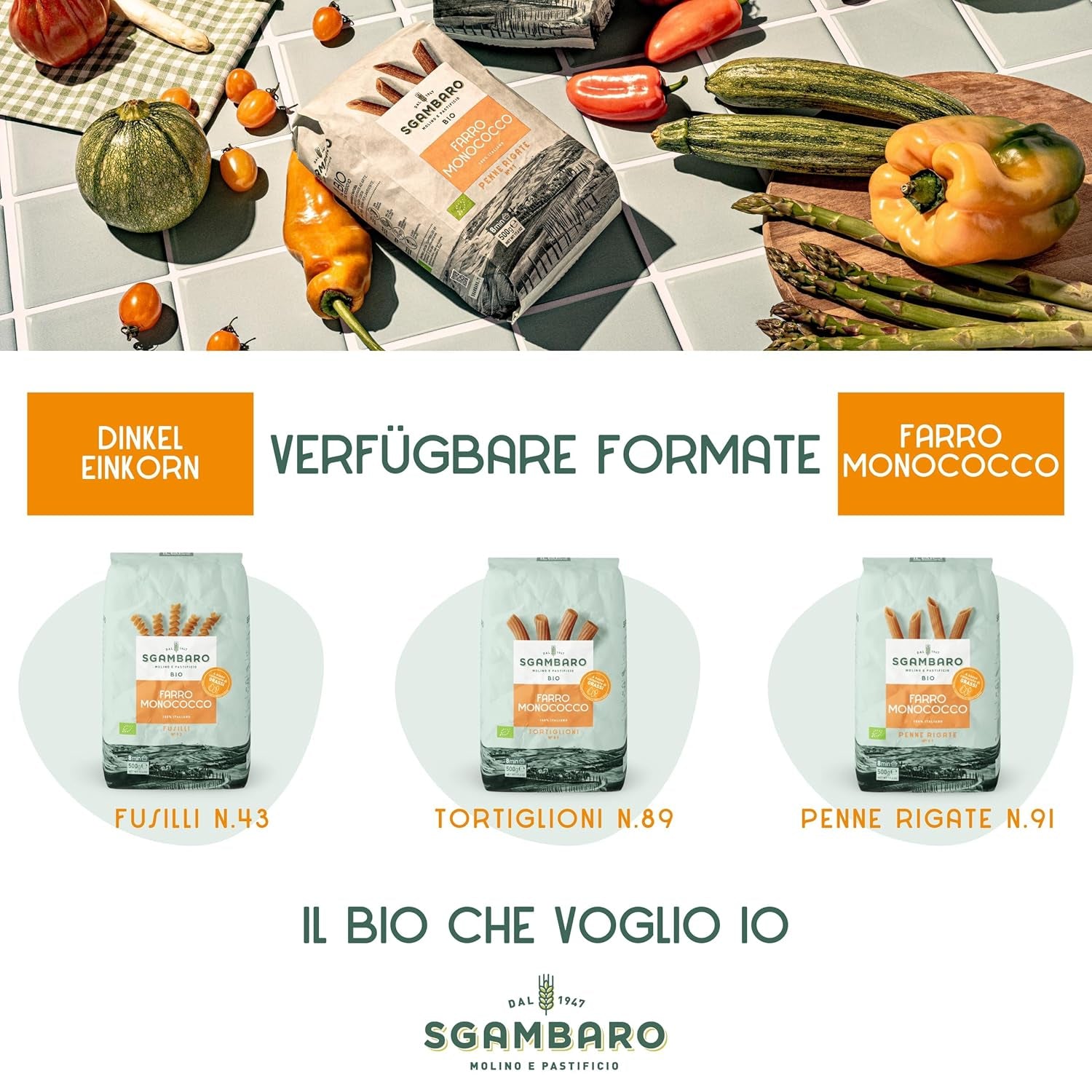 Paste Penne Rigate Organice N.91 - 500g Paste din grâu alac – Conținut scăzut de grăsimi – Sursă de fibre și proteine