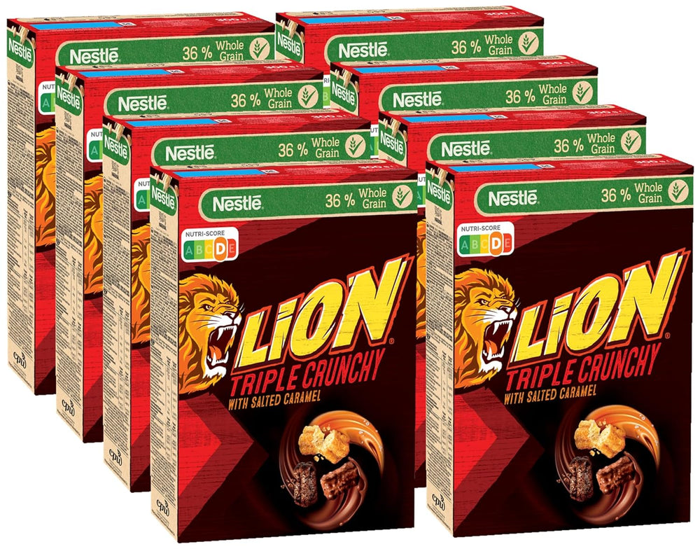 Cereale crocante pentru micul dejun Triple Crunchy în formă de churro cu ciocolată cu lapte și caramel sărat, conținut de cereale integrale 36%, pachet de 8 (8x300g)