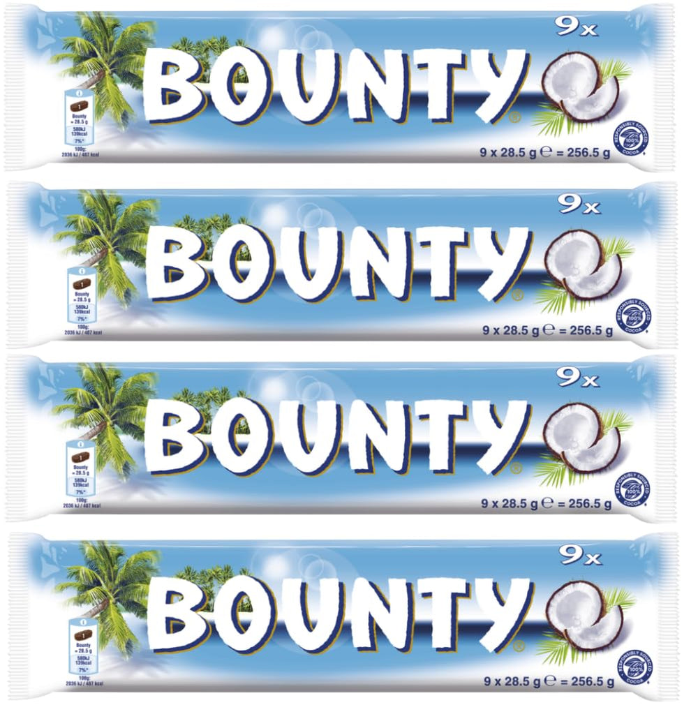 Batoane de ciocolată Bounty | Nucă de cocos și ciocolată | Diverse dimensiuni de ambalaj