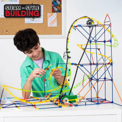 MINT-Forschung Achterbahn-Baukasten, K'NEX Bildung, Basic Fun, 77078, MINT-Lernset mit 546 Teilen, Lernspielzeug für Kinder, Konstruktionsspielzeug für Jungen und Mädchen Ab 8 Jahren