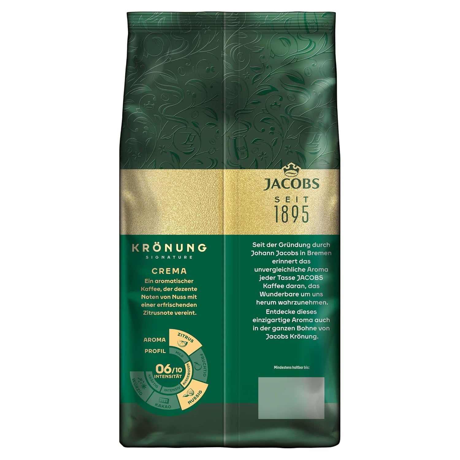 Jacobs Krönung Crema, Cafea boabe întregi, pachet de 4 (4 x 1000 g)