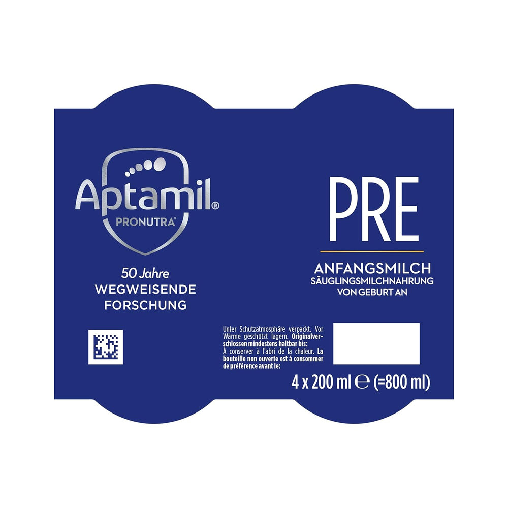 Aptamil Pronutra Pre – Formulă pentru sugari de la naștere – Cu uleiuri vegetale, fără ulei de palmier – 6 x 4 x 200 ml (4800 ml)