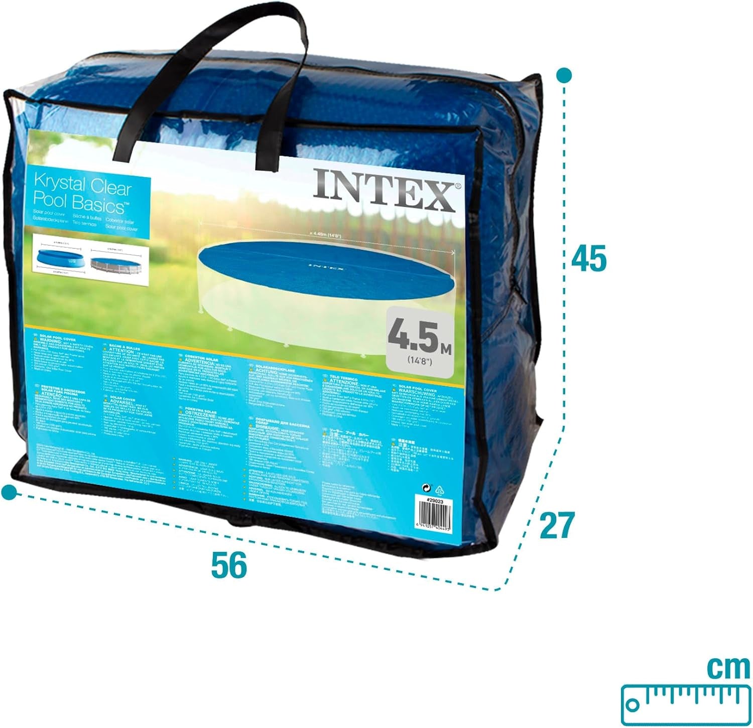 Prelată solară pentru piscină Intex - Prelată solară - Ø 457 cm - Pentru piscine cu montare ușoară și cadru, Albastră
