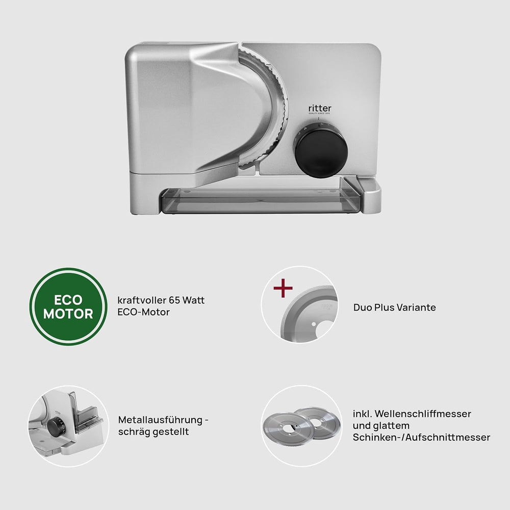 Ritter E 16 Duo plus Mașină electrică multifuncțională de feliat, fabricată în Germania Rasnite si Feliatoare Naty Shop