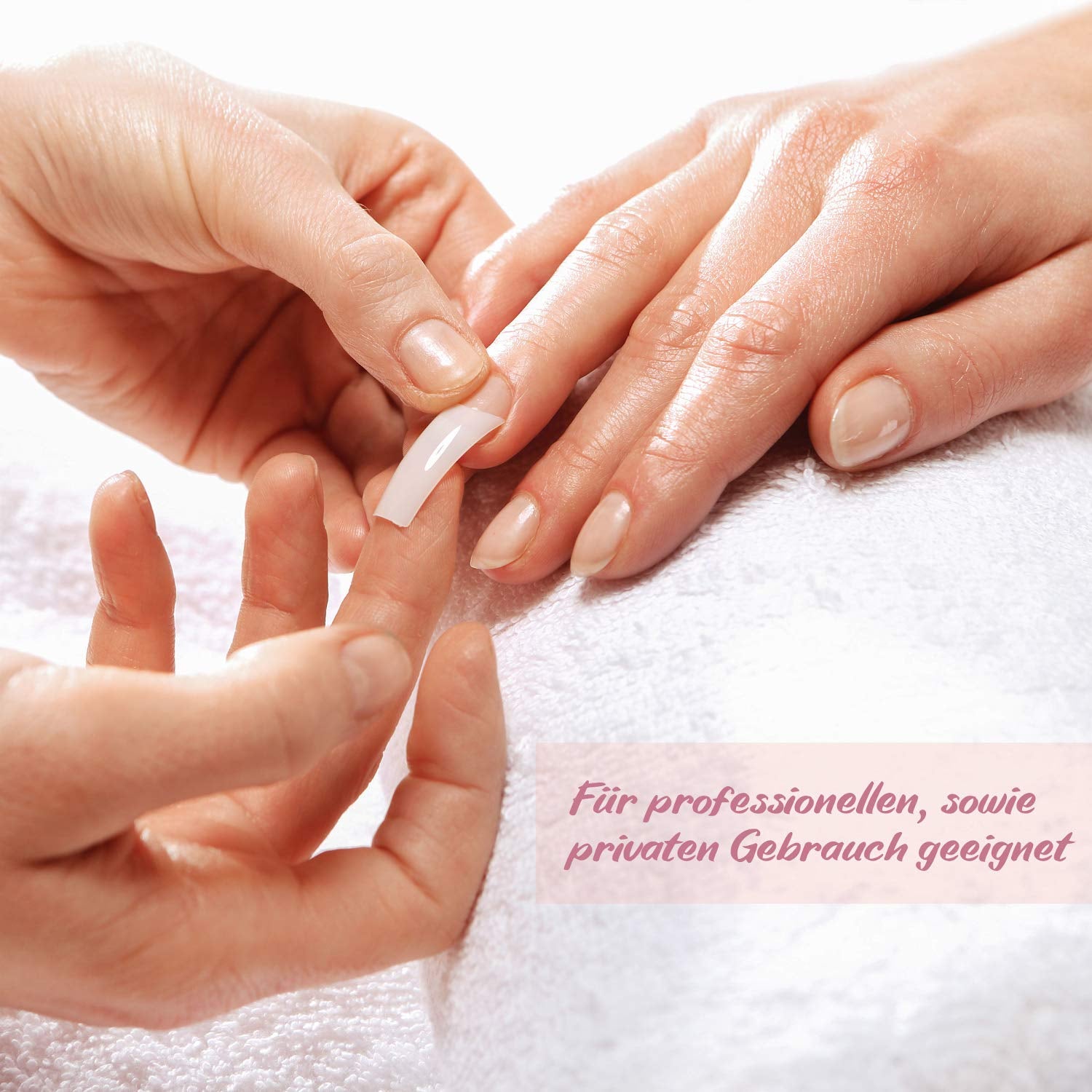® Unghii artificiale pentru lipire 500 bucăți Unghii false - Unghii stabile pentru unghii cu gel - Unghii cu calitate de studio (culoare naturală)