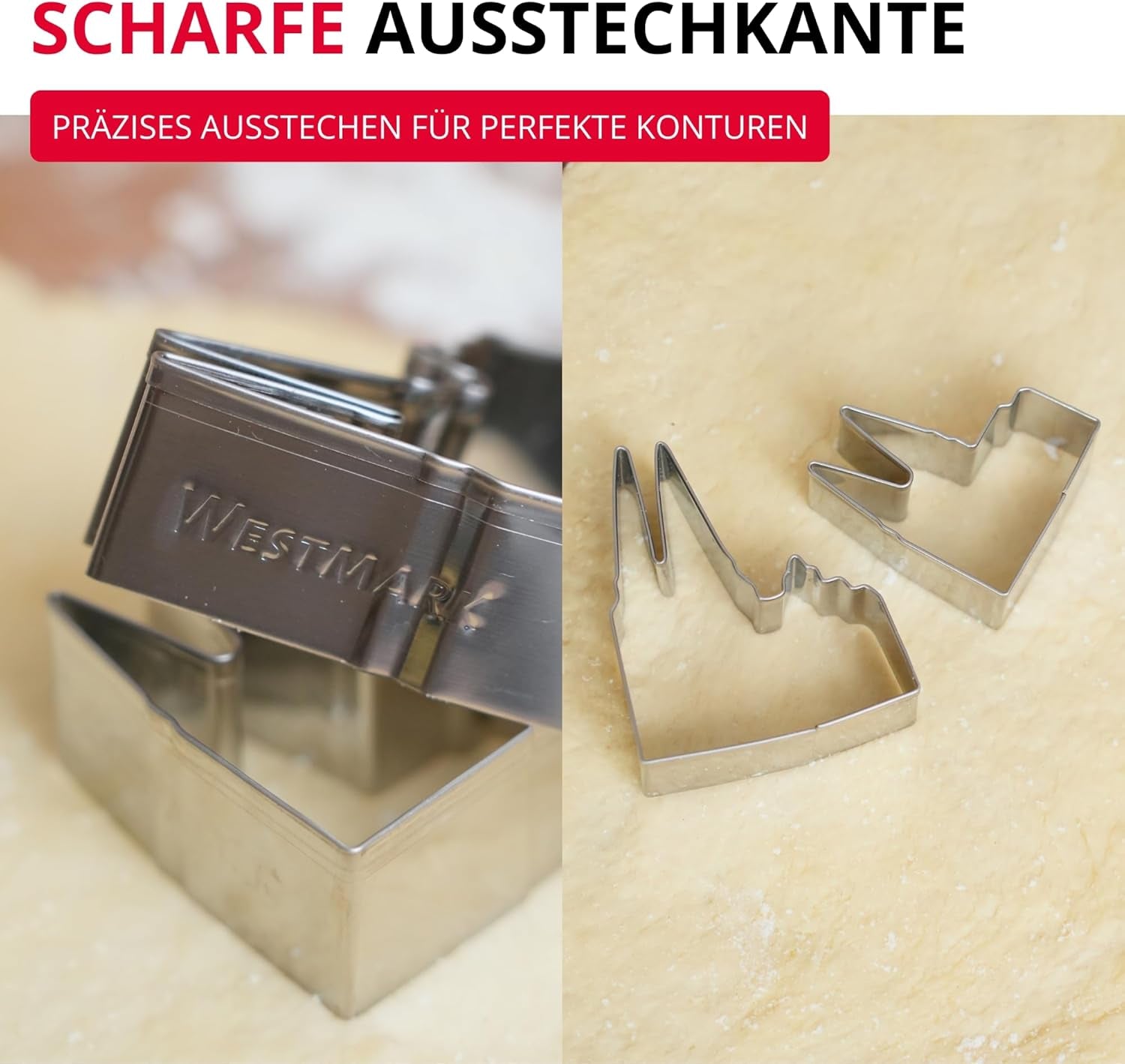 Formă de biscuiți Westmark Cologne Cathedral – Formă de biscuiți din oțel inoxidabil pentru fanii parfumului de Koln – Formă de biscuiți precisă pentru aluat, brânză, legume și decorațiuni de petrecere, 8 cm