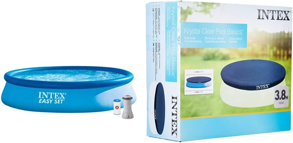 Piscină Easy Set cu filtru - Piscină supraterană 396cm x 84cm și prelată 396cm