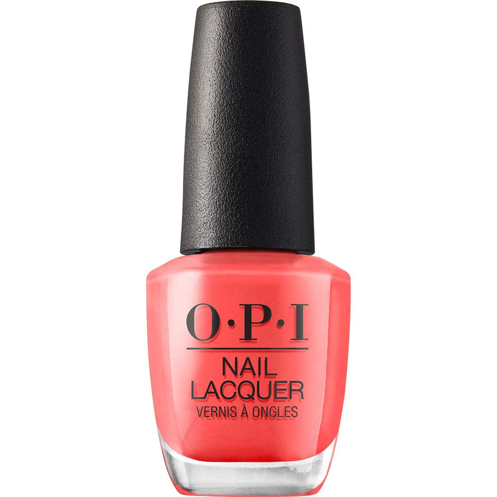 Oja OPI Nail Lacquer în nuanțe de roșu și portocaliu – Oja cu uscare rapidă, rezistentă la ciobire și de lungă durată – durează până la 7 zile – cu pensulă ProWide extra-lată