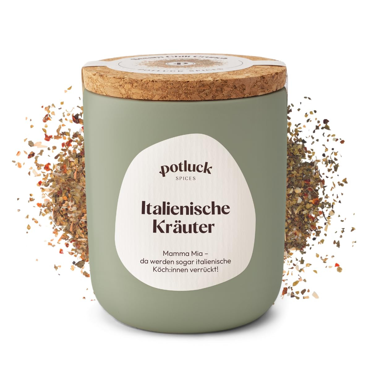 Potluck | Pasta e Pizza Kräuter | Gewürzzubereitung im Keramiktopf | 40g | Vegan, glutenfrei und mit natürlichen Inhaltsstoffen