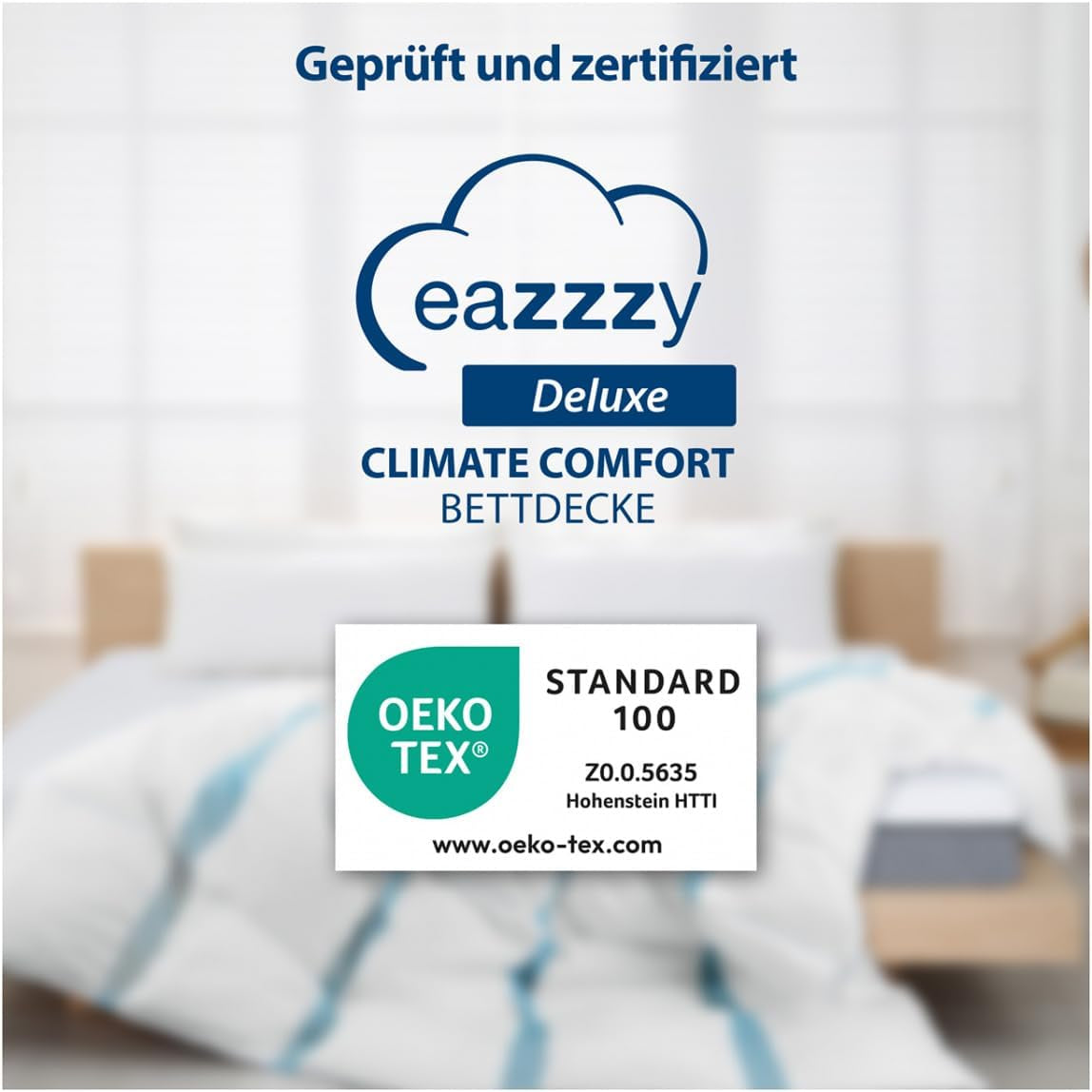 Plapumă Genius Eazzzy Climate Comfort 155 X 220 Cm, Etanșă la fibre, Plapumă ușoară pentru toate anotimpurile, Plapumă respirabilă, Temperatură plăcută pentru somn, Plapumă pentru toate anotimpurile Plapumi si pilote Naty Shop