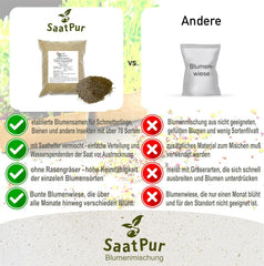 50-75 M² Schmetterlingswiese 0,5 Kg (Ohne Gras, Mit Saathelfer) – Für Sandige Standorte 500G Wildblumenmischung Blumenmischung