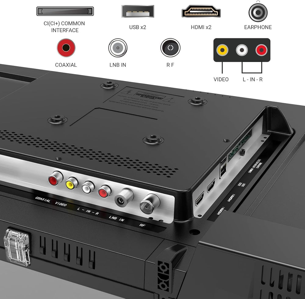 Televizor RCA TV, 32 inch (80 cm), fără ramă, LED HD, tuner triplu (DVB-T/T2-CS/S2), HDMI, CI+, player media USB, mod hotel, Dolby Audio (NRB32HQ1, 2024)