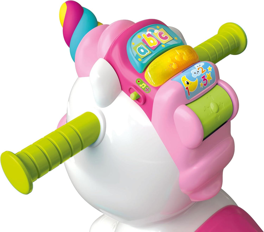 Baby Clementoni swing unicorn - 3in1 animal balansoar cu centru de activitate interactiv pentru copii cu vârsta de 12 luni și peste - Jucărie senzorială și de abilități motorii 17883 Jucarii Bebe Naty Shop