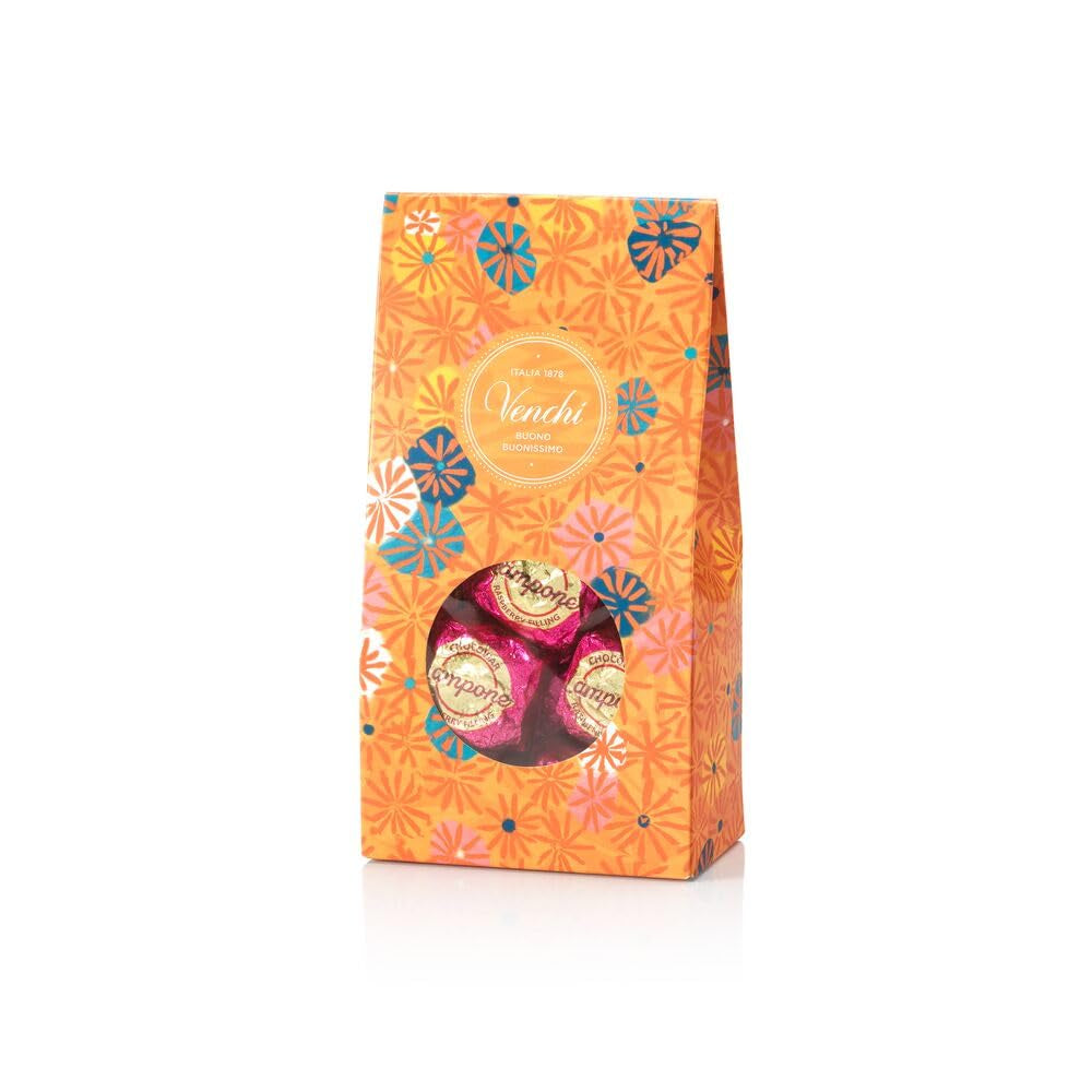 Venchi – Cutie cadou Murrine cu praline Chocoviar de zmeură, cu ciocolată neagră, 288 g, fără gluten, fără coloranți artificiali, fără conservanți – Idee de cadou perfectă