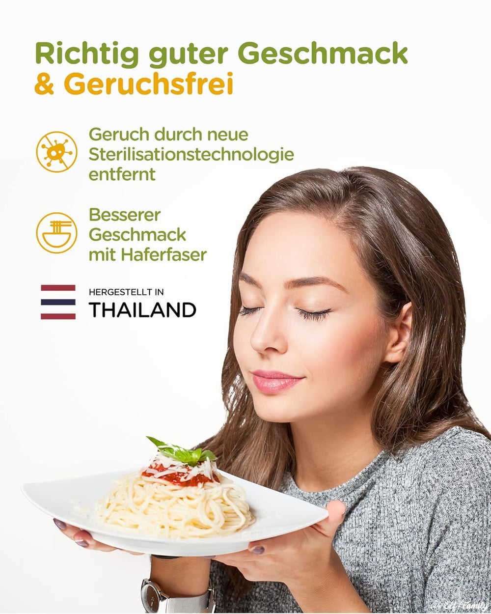 Tăiței Konjac Premium din Thailanda, Vegani, Fără Gluten - 240g x Pachet de 6 (12 pachete), Tăiței Shirataki Elf-Family, Tăiței Instant, Paste/Keto/Conținut scăzut de carbohidrați/Conținut scăzut de calorii/Fără zahăr - Spaghete și Fettuccine