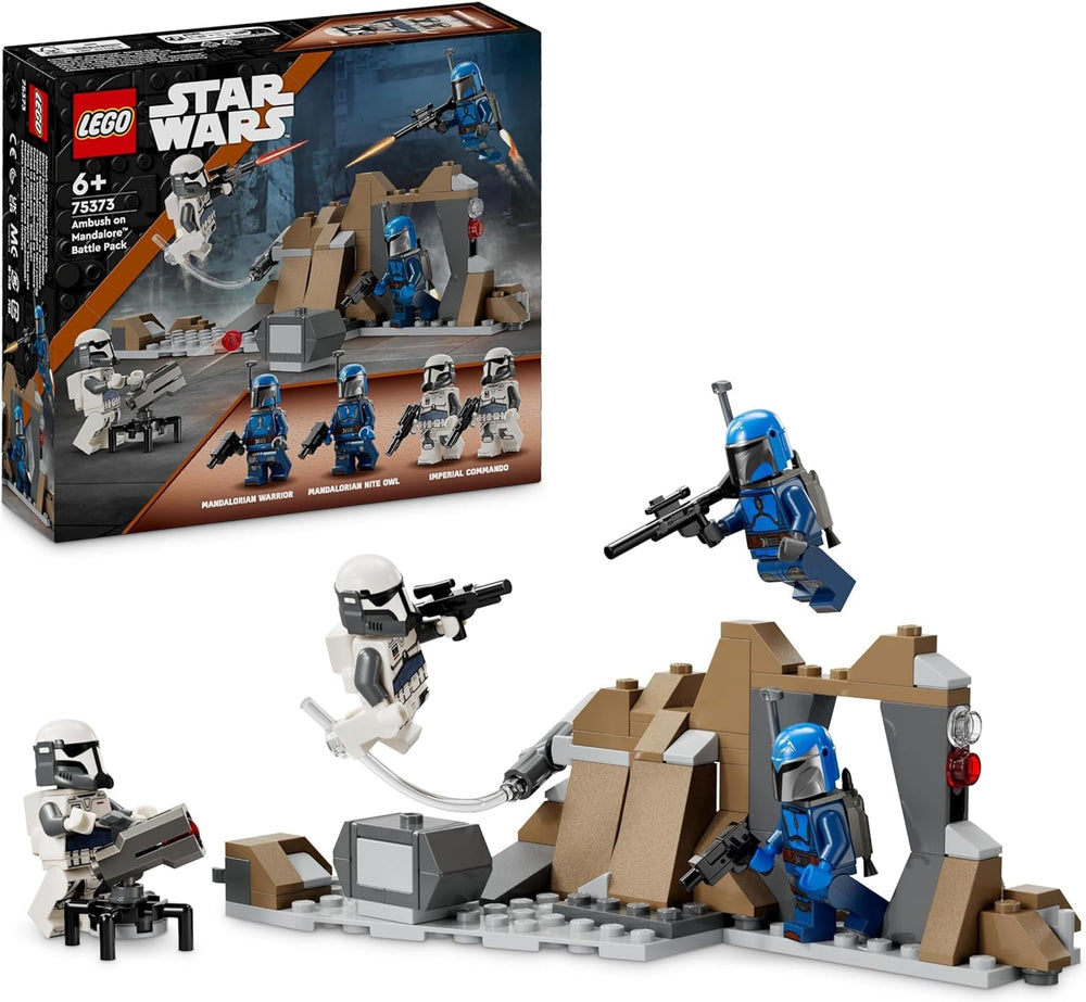 LEGO Star Wars: Mandalorian Ambush on Mandalore Battle Pack, jucărie de construcție de aventură pentru copii, set de acțiune de colecționat, idee de cadou pentru băieți și fete 75373 Seturi de constructie Besuche den LEGO-Store Titlu implicit