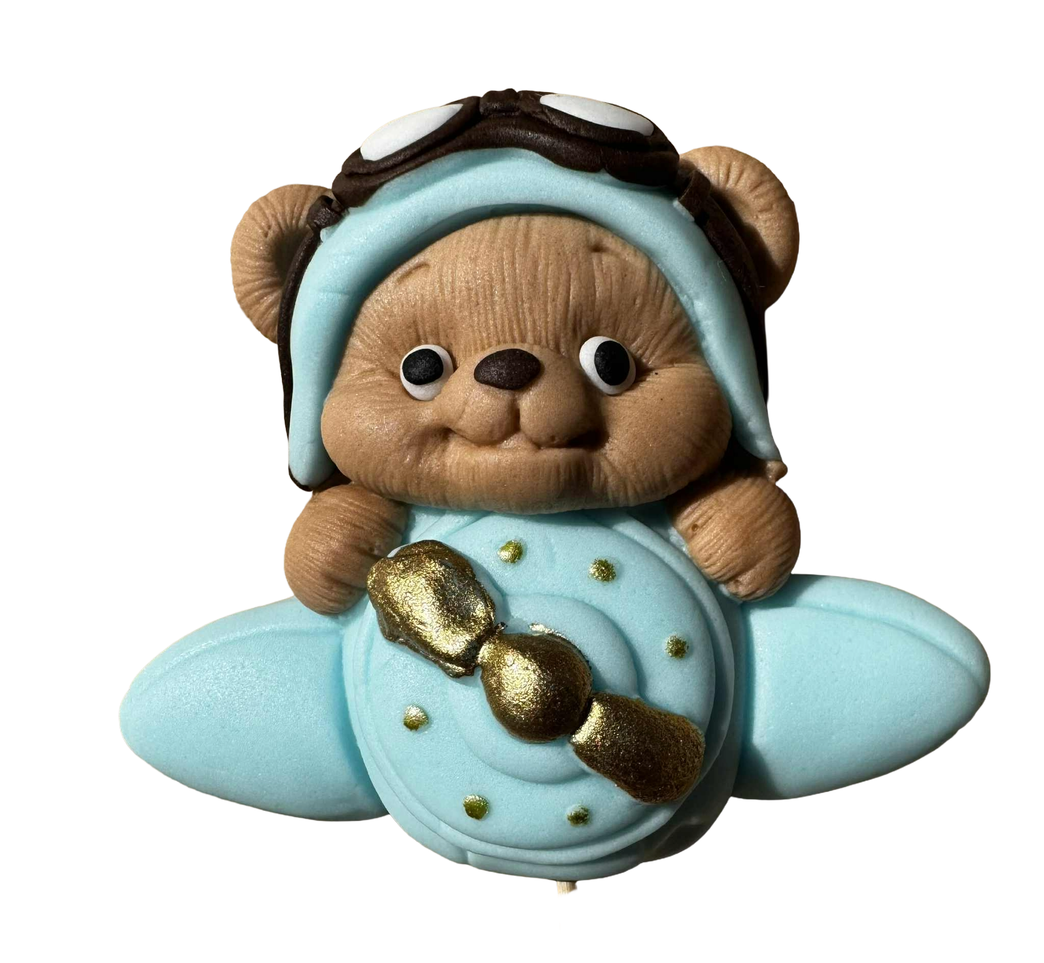 Decoratiune comestibila, Ursulet in avion Decoratiuni din Pasta de Zahar Nati Shop