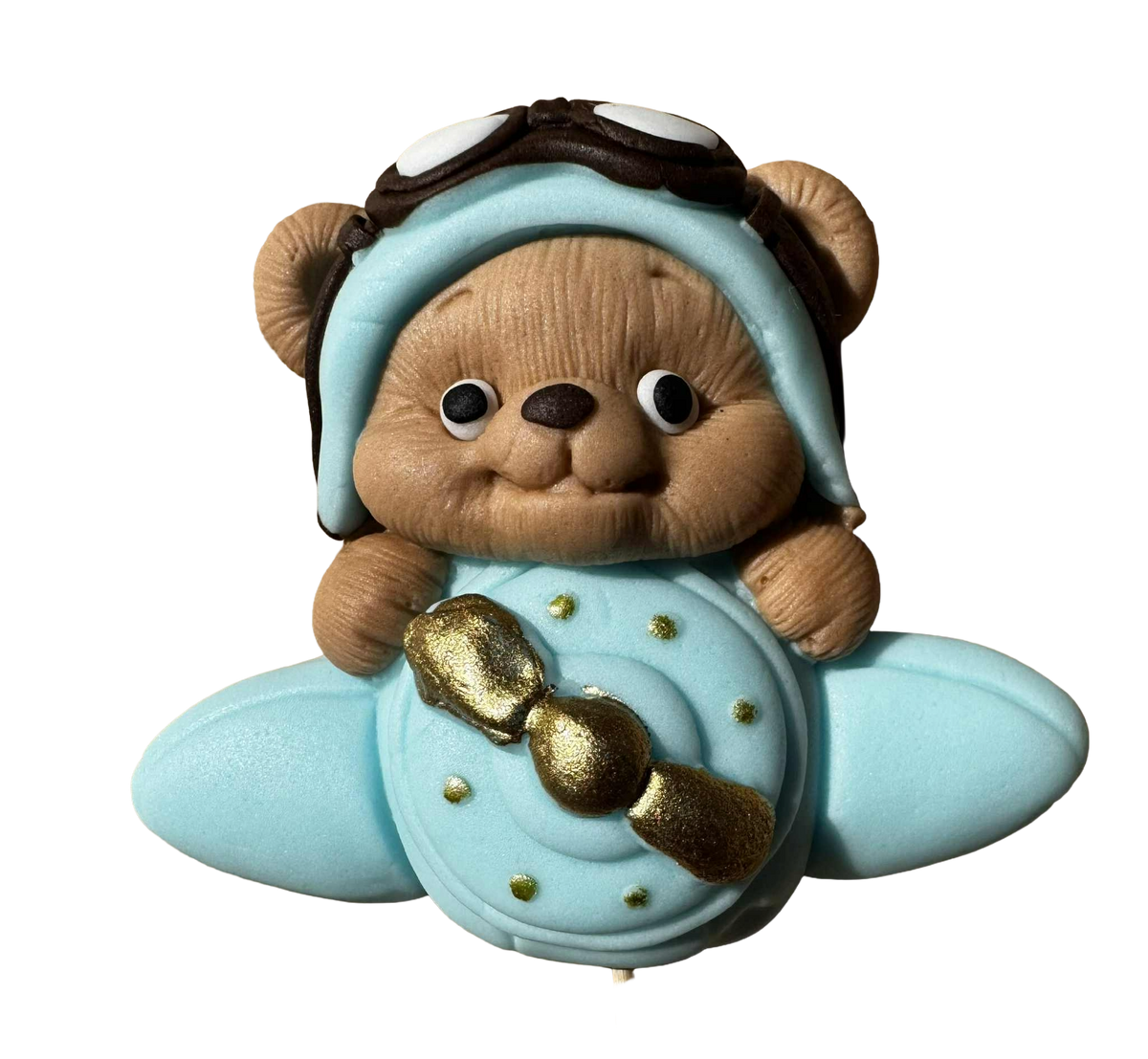 Decoratiune comestibila, Ursulet in avion Decoratiuni din Pasta de Zahar Nati Shop