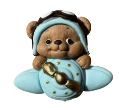 Decoratiune comestibila, Ursulet in avion Decoratiuni din Pasta de Zahar Nati Shop