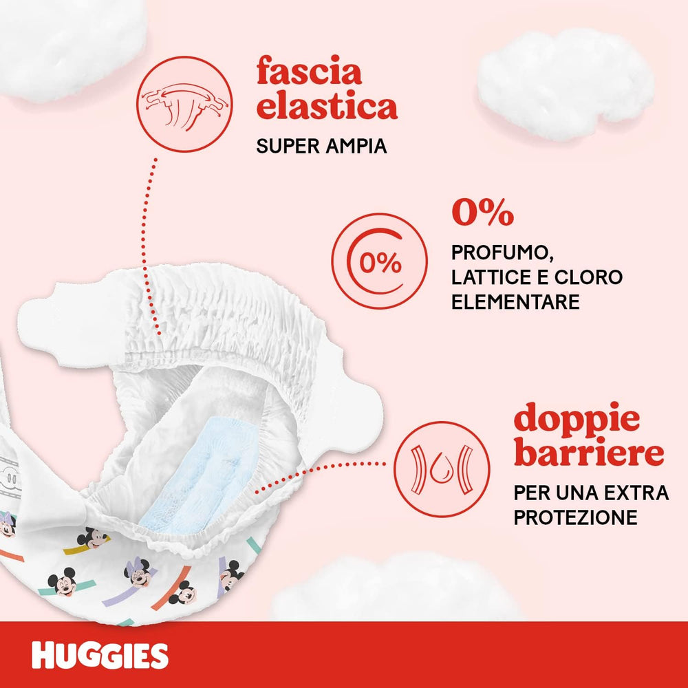 Scutece Huggies Ultra Comfort, mărimea 4 (7-18 kg), design Disney, pachet avantajos, 150 bucăți
