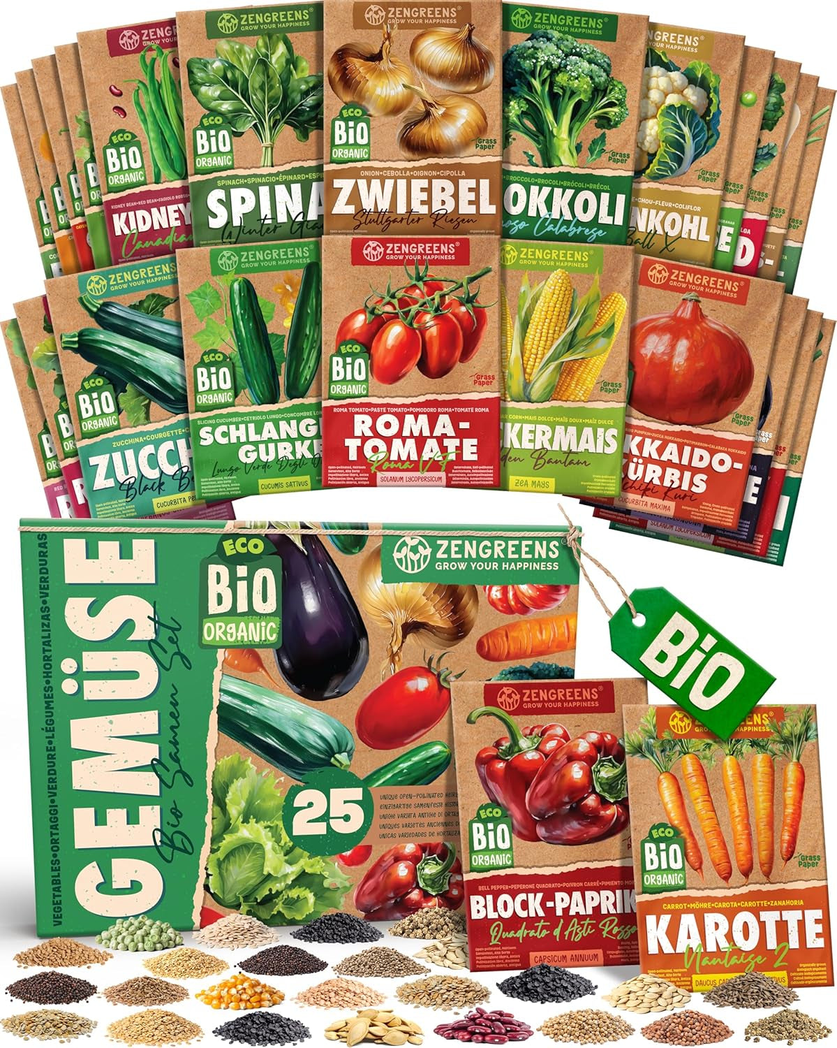 Semințe de busuioc organice într-un set de 6 - 6 semințe de busuioc pentru cultivare ușoară în grădină, balcon sau strat înălțat - semințe de plante - răsaduri