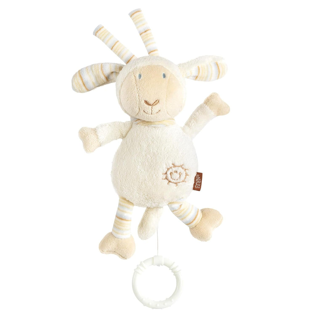Fehn music box baby sleep aid sheep - jucărie de pluș cu atașament - melodie de ajutor pentru somn "Brahms lullaby" - jucărie pentru copii pentru deplasare și acasă - jucării muzicale pentru bebeluși și copii Jucarii Bebe Naty Shop Oaie