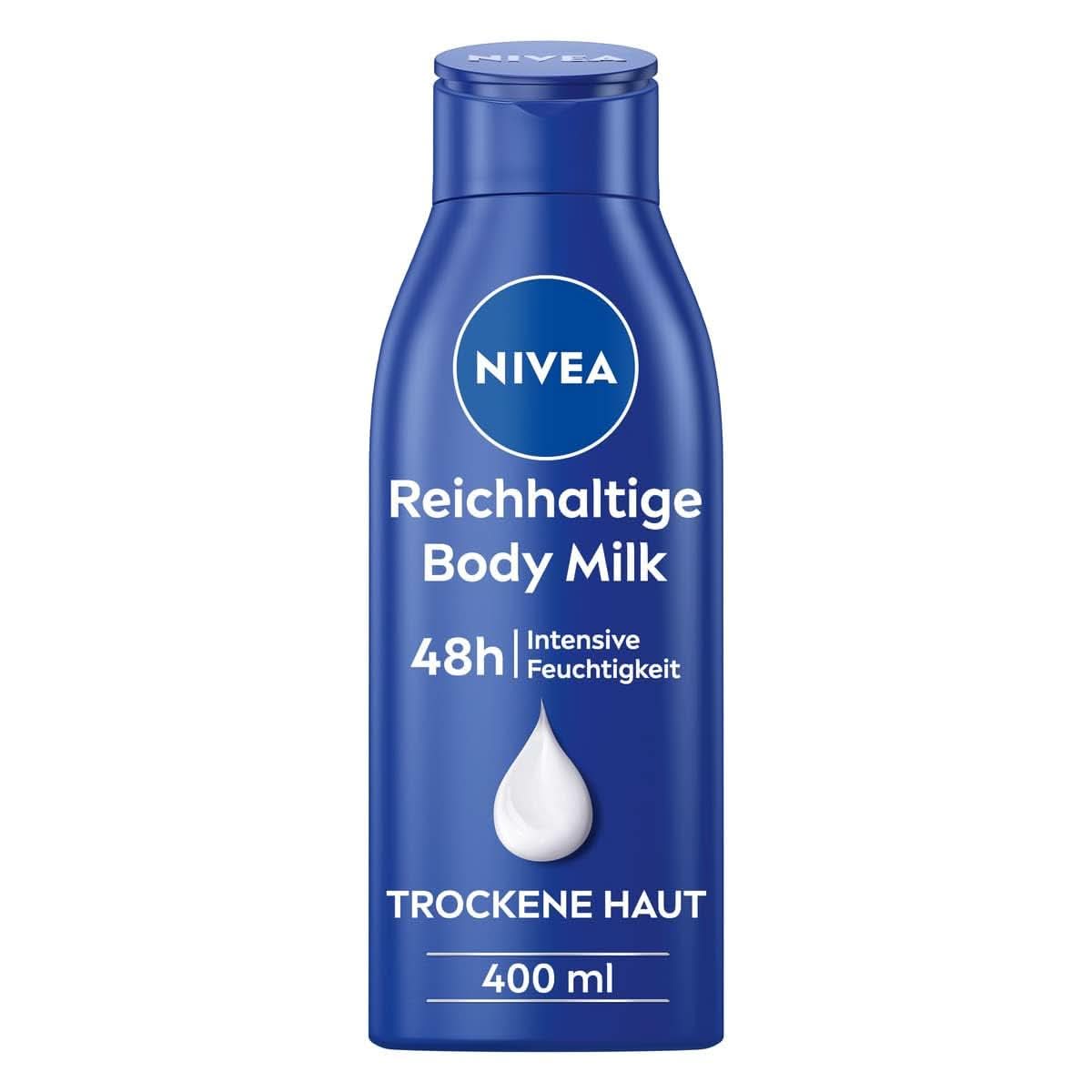 NIVEA Rich Body Milk, cremă de corp hrănitoare intensivă cu ulei de migdale, 400 ml Duș și baie Naty Shop