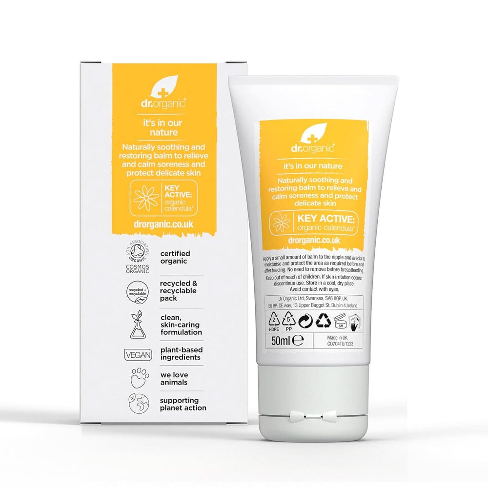 Balsam pentru sfarcuri Dr Organic cu Calendula, Lanolină, Alinare naturală, Pentru răni și sfârcuri crăpate, 30 ml Accesorii Hrana si Alaptare Bebe Naty Shop