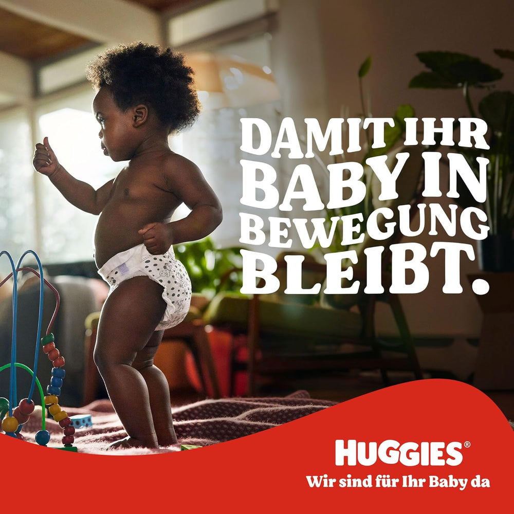 Scutece Huggies pentru bebeluși Little Movers, design Disney, mărimea 4, 150 bucăți (3 x 50), cutie lunară