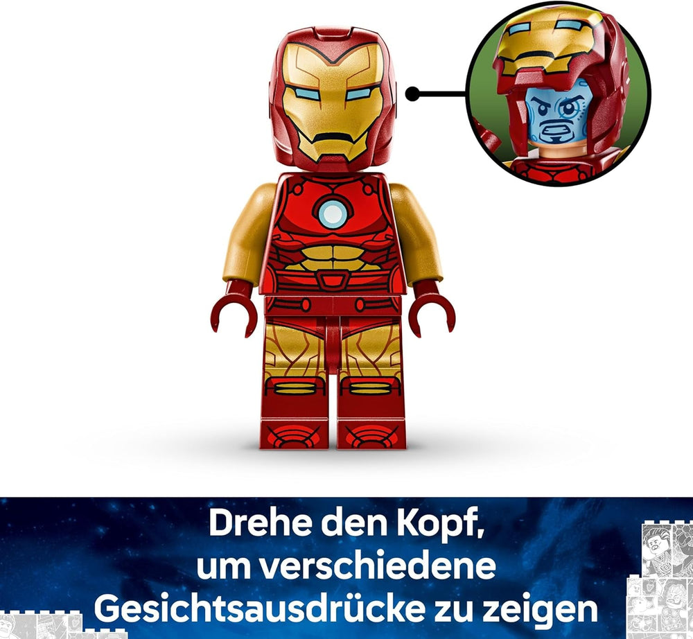 LEGO | Marvel Iron Man Mech vs. Ultron - Superhelden Spielzeug mit 2 Minifiguren - Actionfigur mit beweglichen Armen, Beinen & Fingern - Geschenk für Jungen und Mädchen ab 6 Jahren 76307